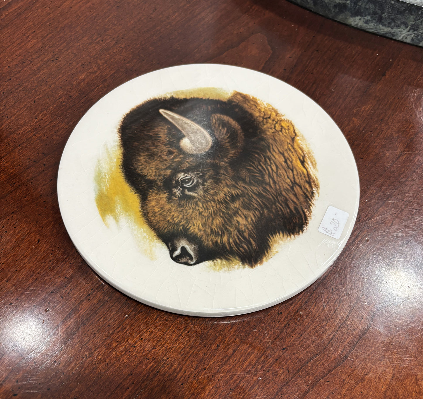 FREE - Ceramic "Hot Pot" stand/ceramic disk - with Bison Decal