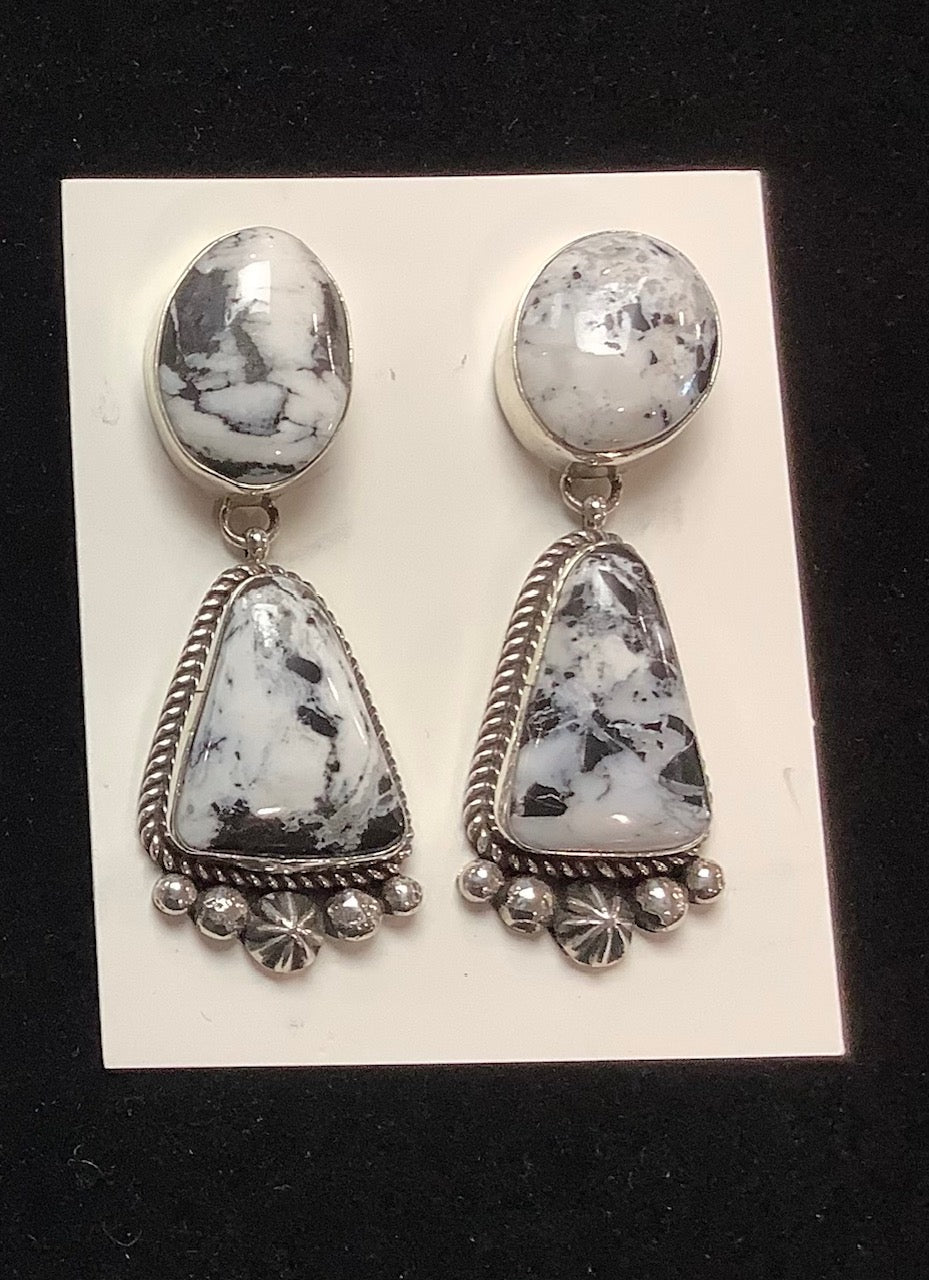 SPR -True White Buffalo Turquoise drop earrings