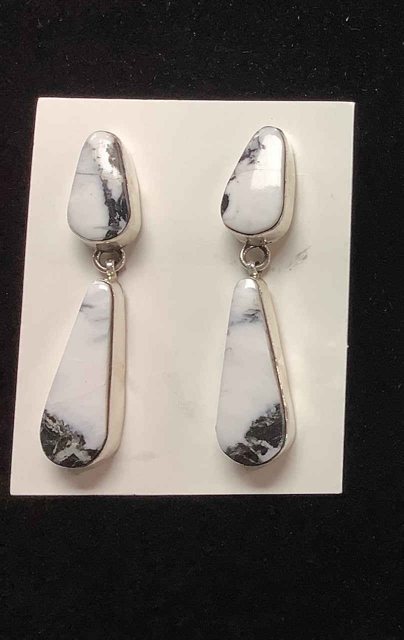 SPR -True White Buffalo Turquoise drop earrings