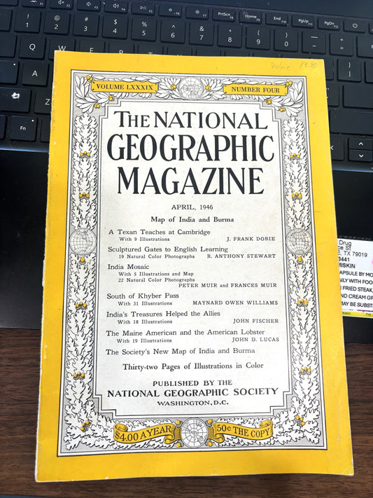 BOOKS - The National Geographic Aprll 1936 - J. Frank Dobie