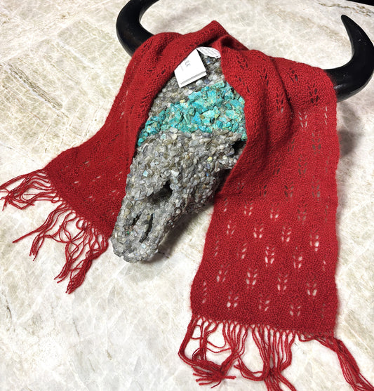 Scarlet Muskox Fringe Scarf