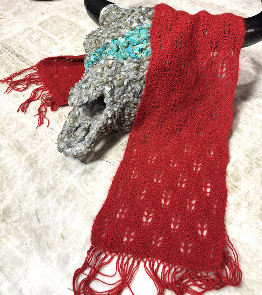 Scarlet Muskox Fringe Scarf