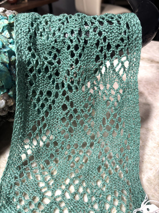 "Lux" yarn Hand Knit Scarf