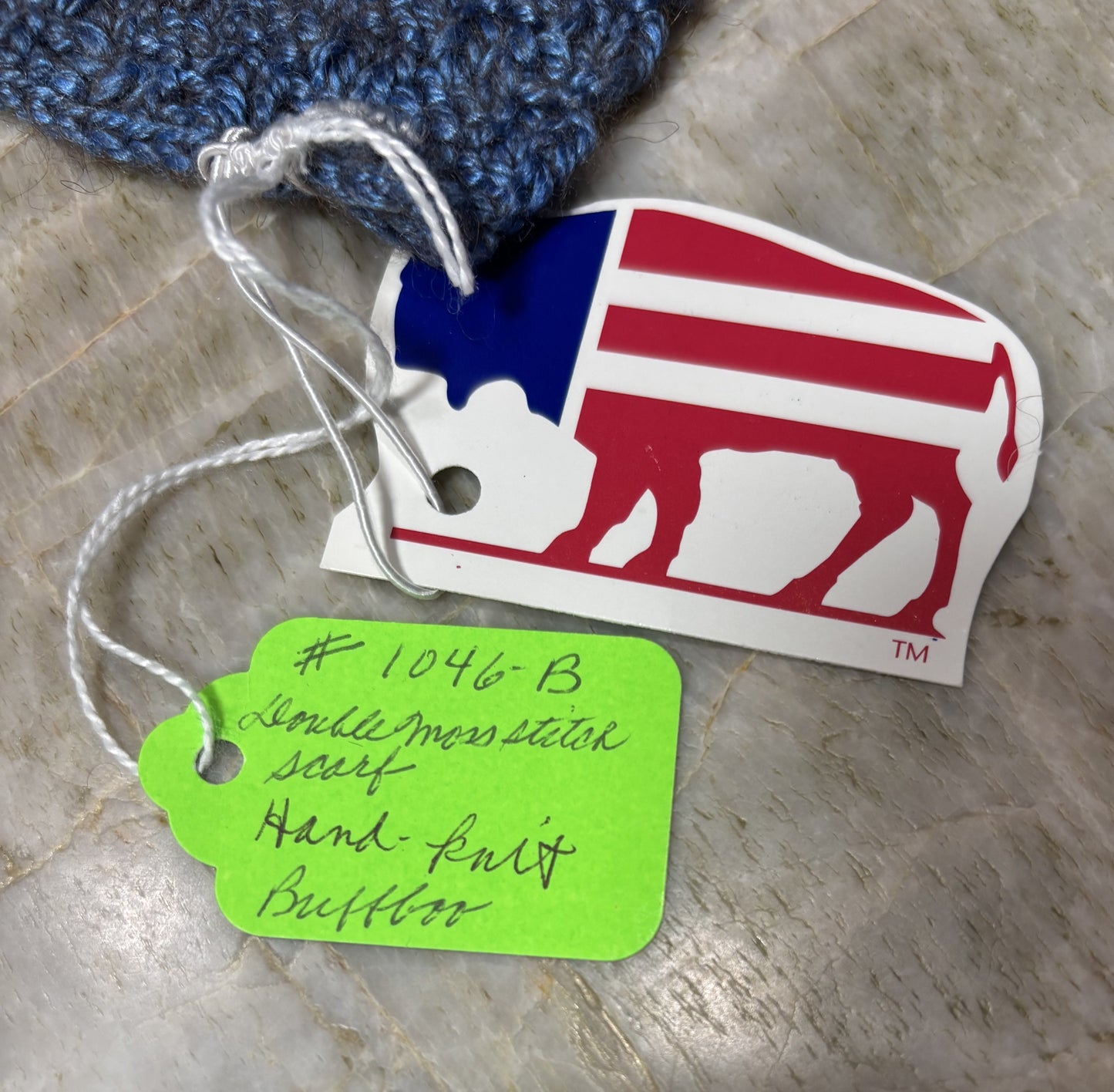 Hand Knit - Moss Stitch Men's short scarf