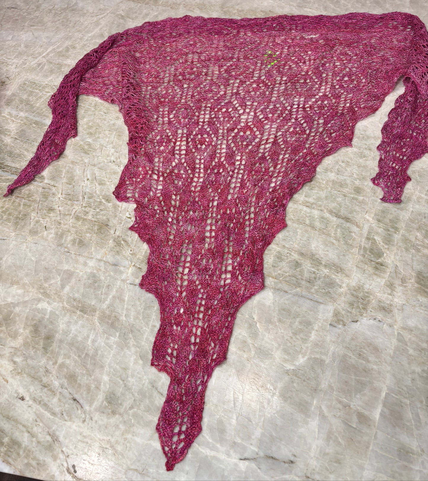 Hand Knit Triangle Shawl -