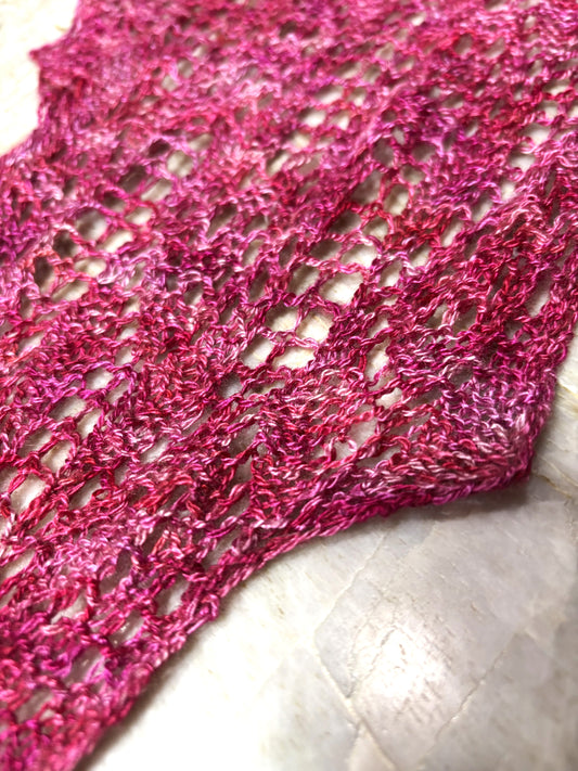 Hand Knit Triangle Shawl -