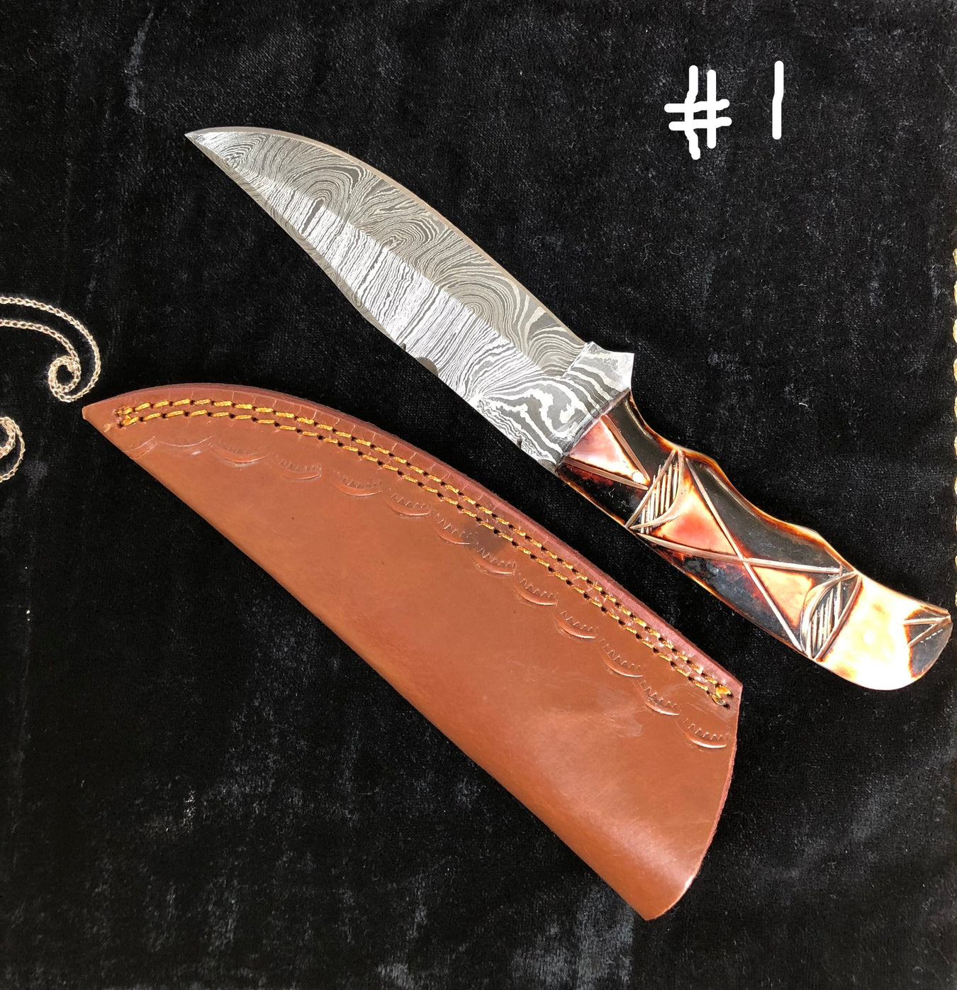 New Damascus fixed blade knife collection