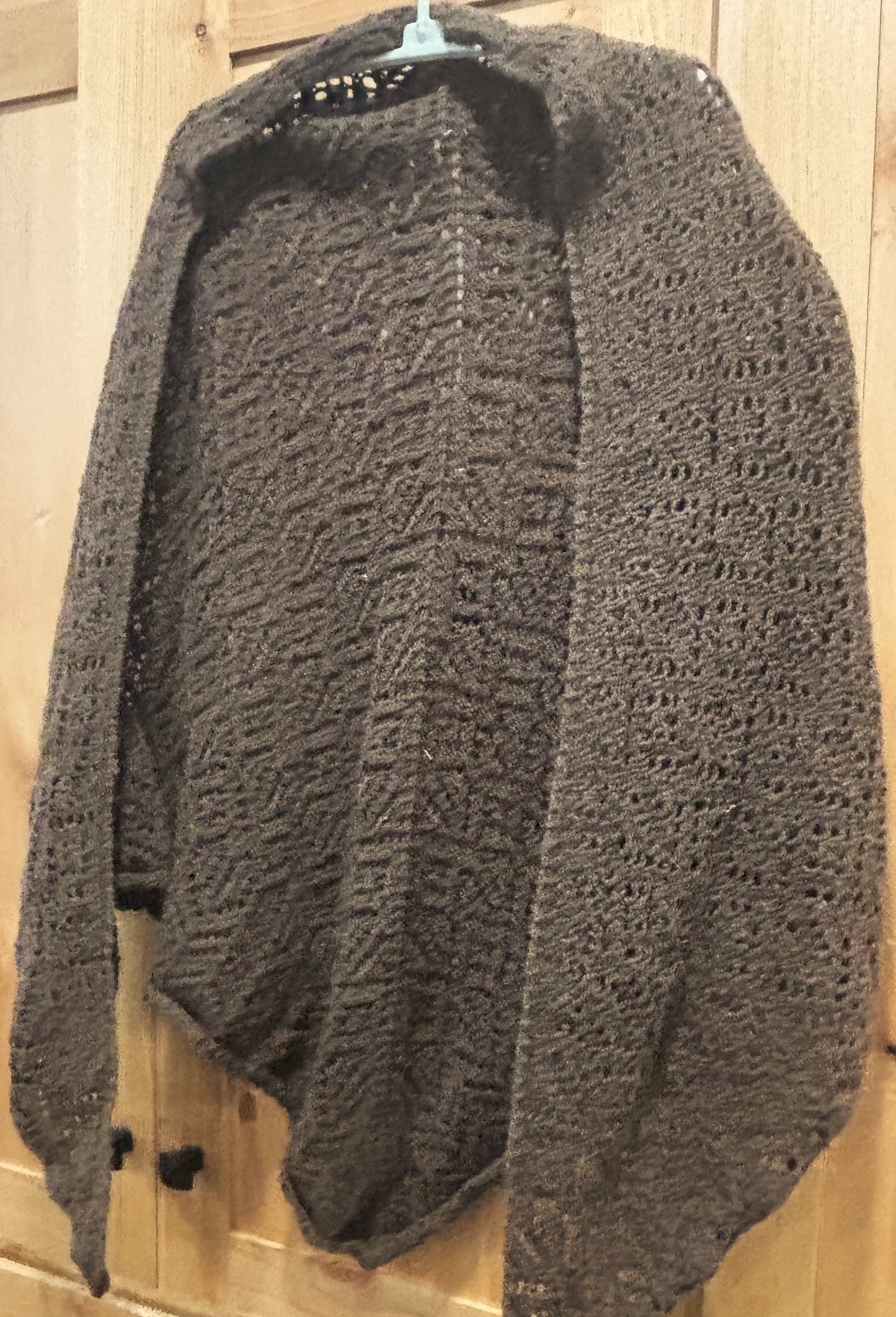Herd Wear Hand Knit -  "Heartland Lace" Bison down hand knit shawl -