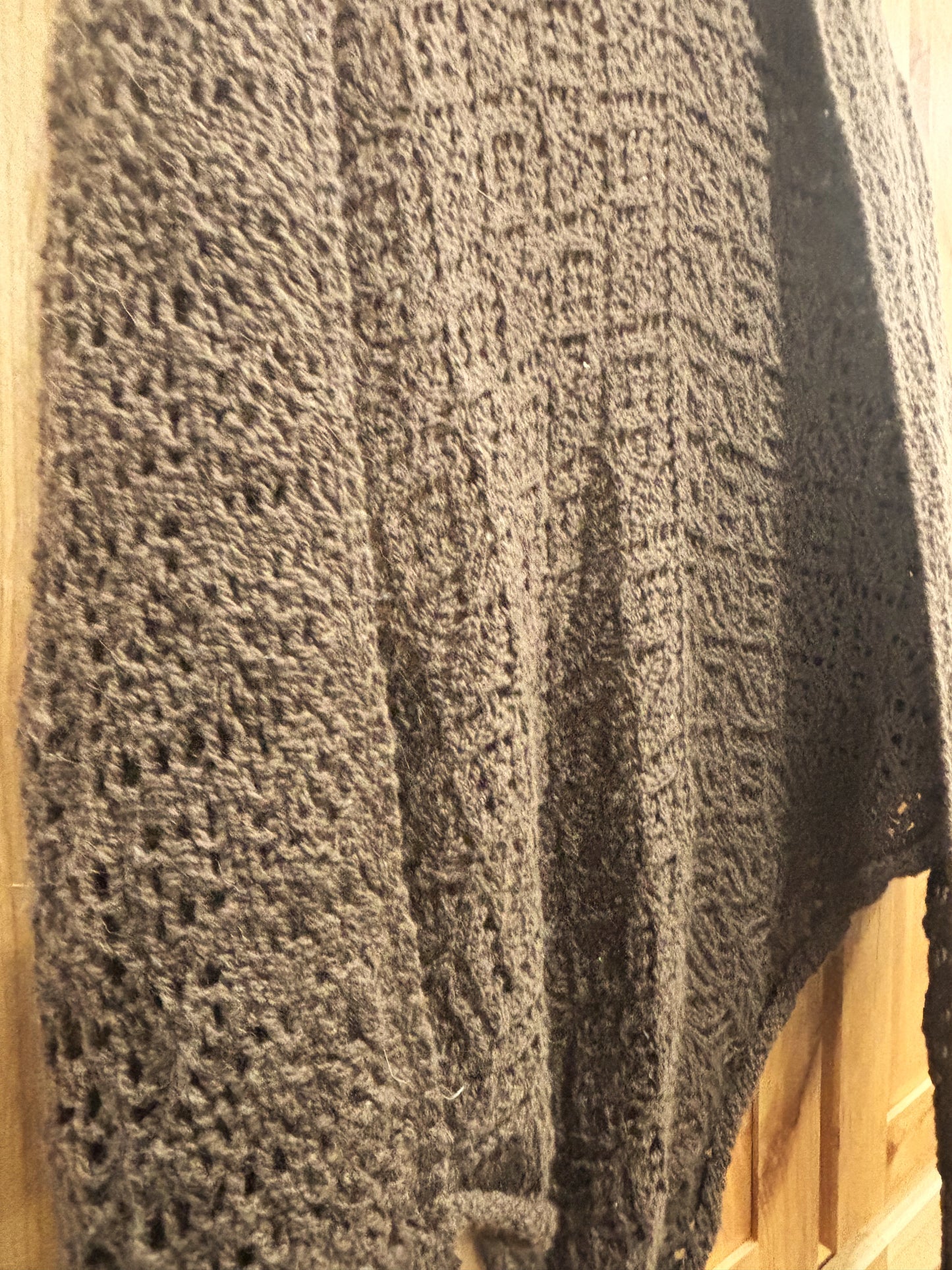 Herd Wear Hand Knit -  "Heartland Lace" Bison down hand knit shawl -