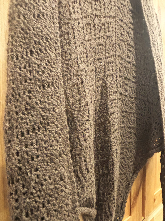 Herd Wear Hand Knit -  "Heartland Lace" Bison down hand knit shawl -