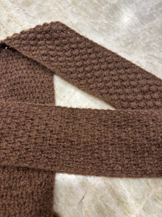 Hand Knit - "Buffalo Brambles long/narrow bison down scarf