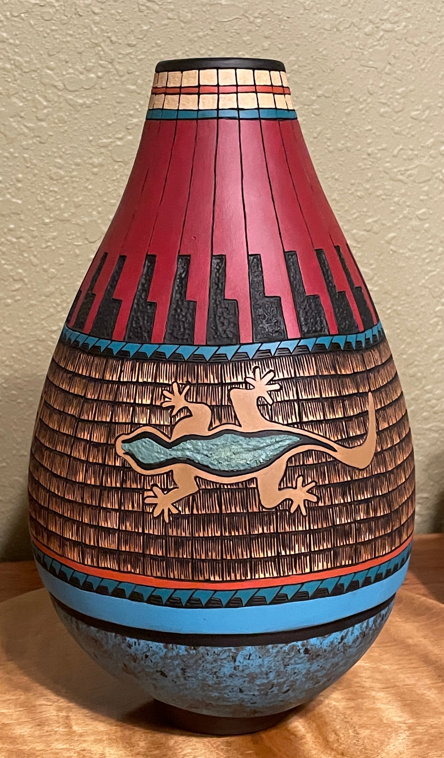 Hand painted, hand crafted gourd art by Andi Wardlaw