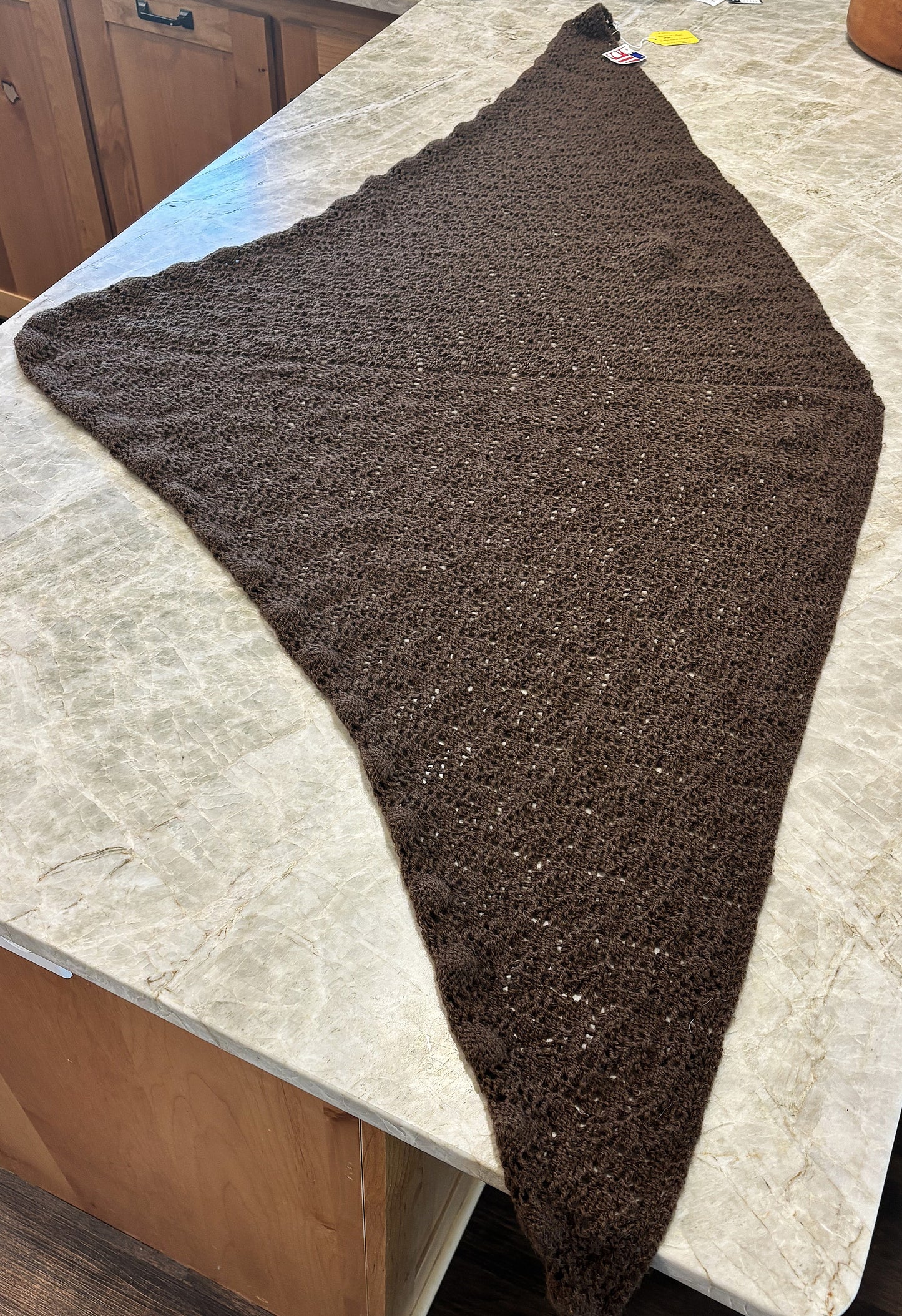 Herd Wear Hand Knit -  "Heartland Lace" Bison down hand knit shawl -