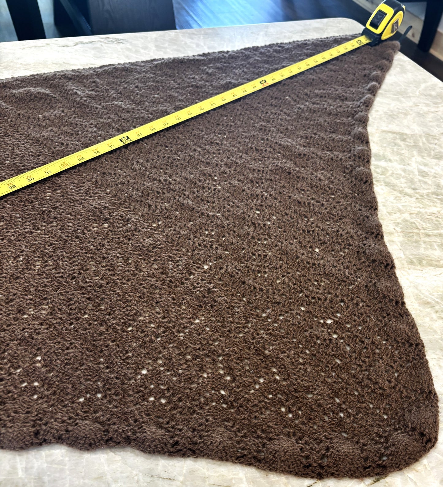 Herd Wear Hand Knit -  "Heartland Lace" Bison down hand knit shawl -