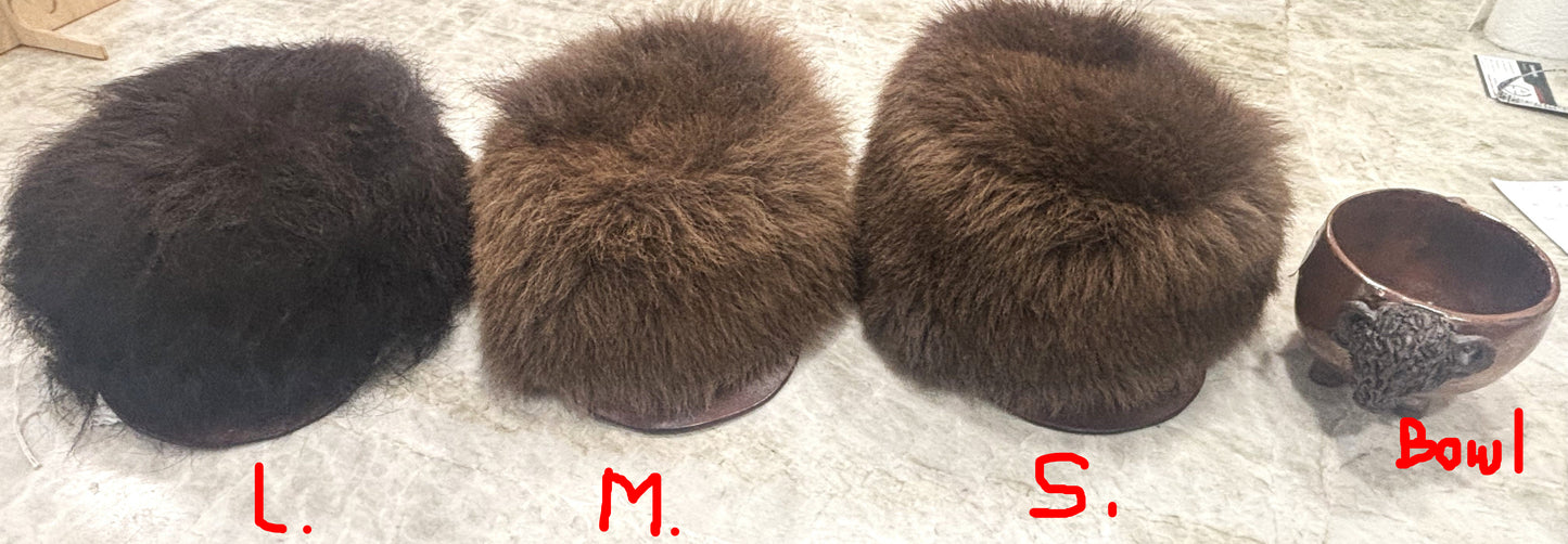 Bison hair on "Free Trapper" style hat
