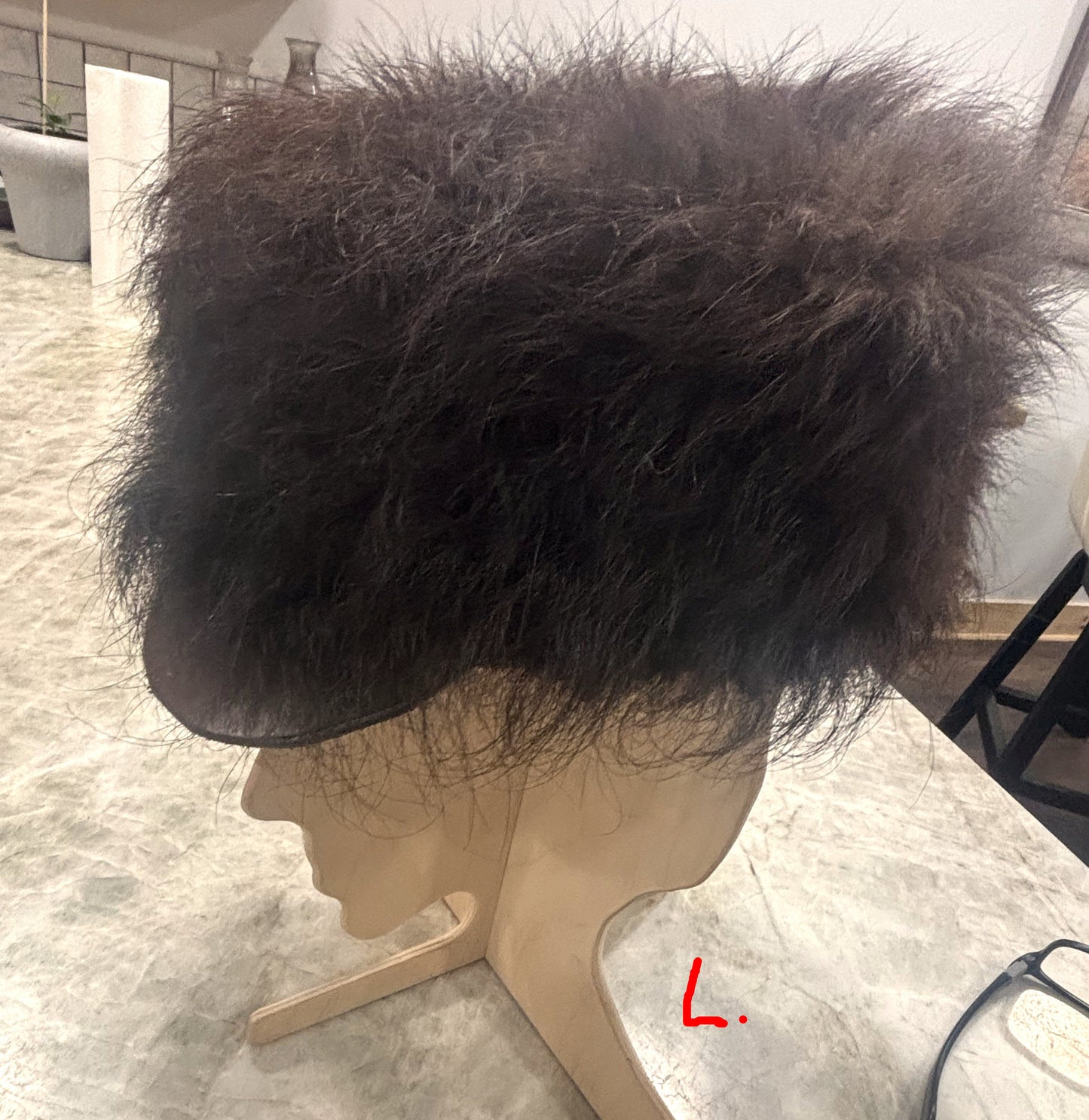 Bison hair on "Free Trapper" style hat