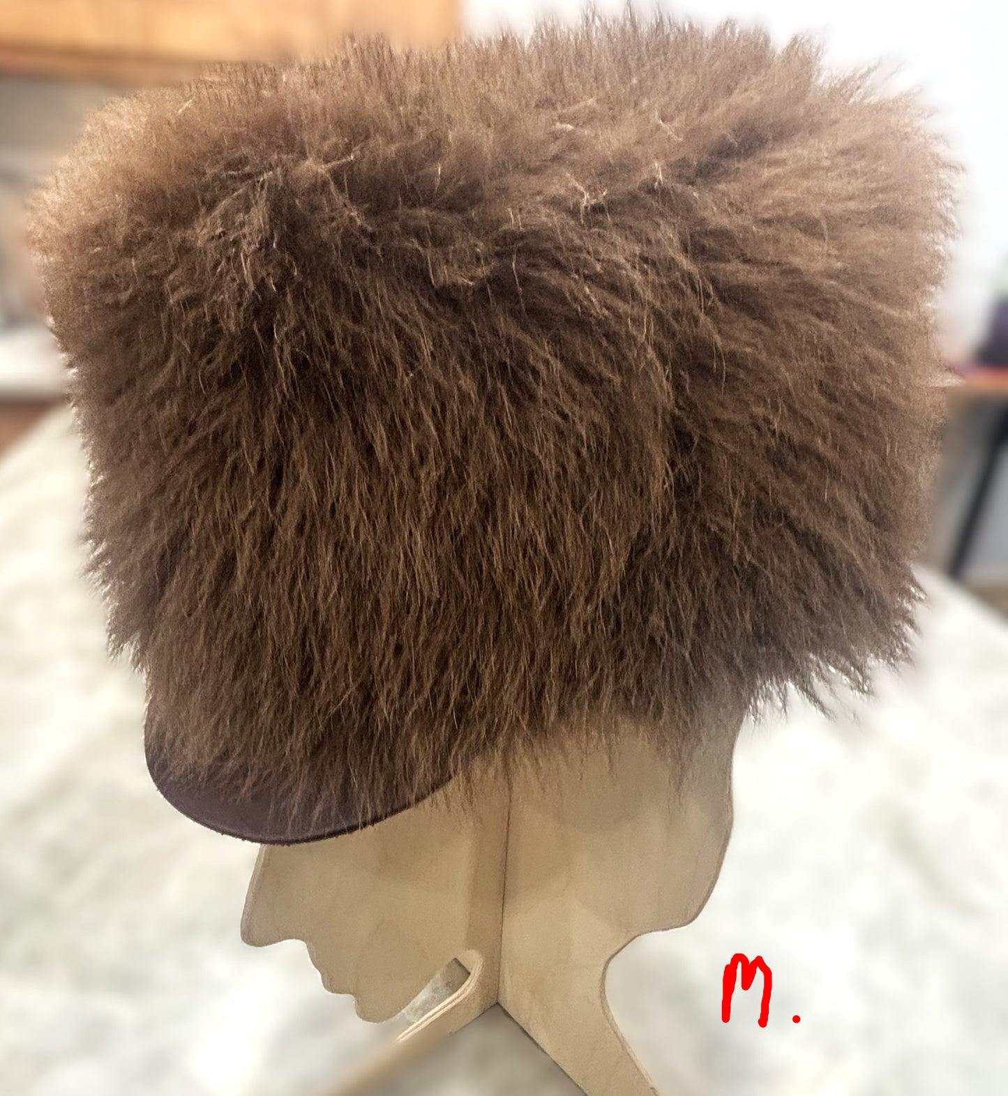 Bison hair on "Free Trapper" style hat