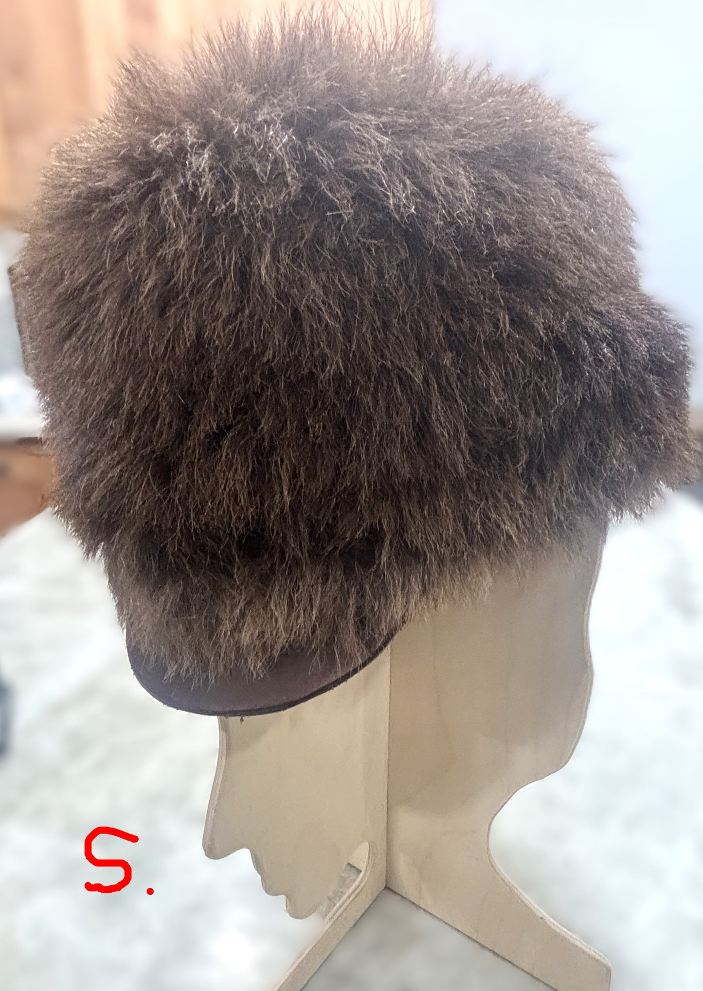 Bison hair on "Free Trapper" style hat