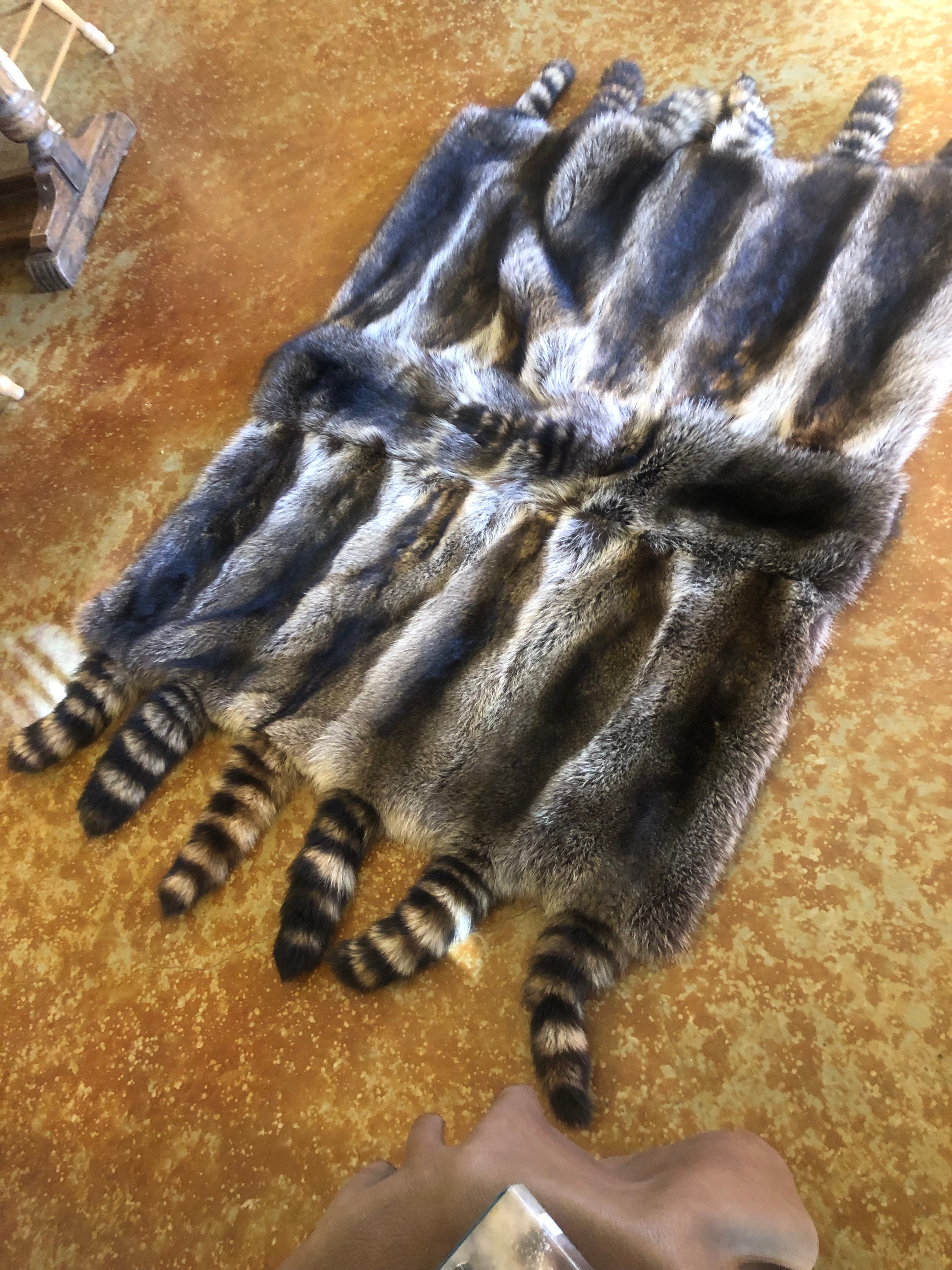 Pelt Throwing Sue Vinson Furs-hand made raccoon pelt throw/blanket — The Buffalo Wool ...