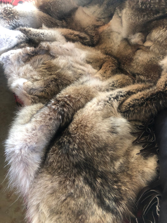 Sue Vinson hand made coyote throw/blanket
