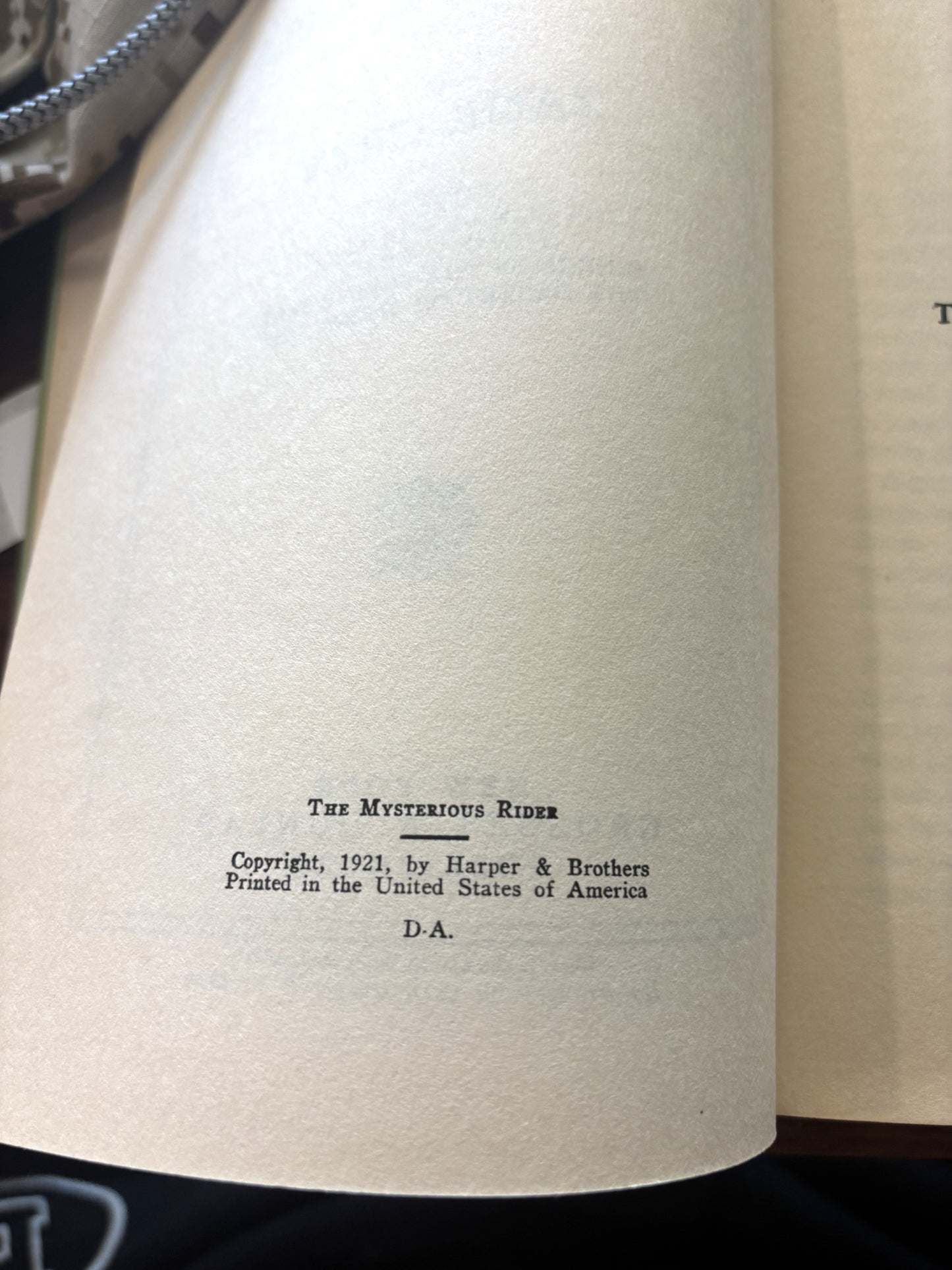 Books - The Mysterious Rider - Zane Grey - 1921 First Edition