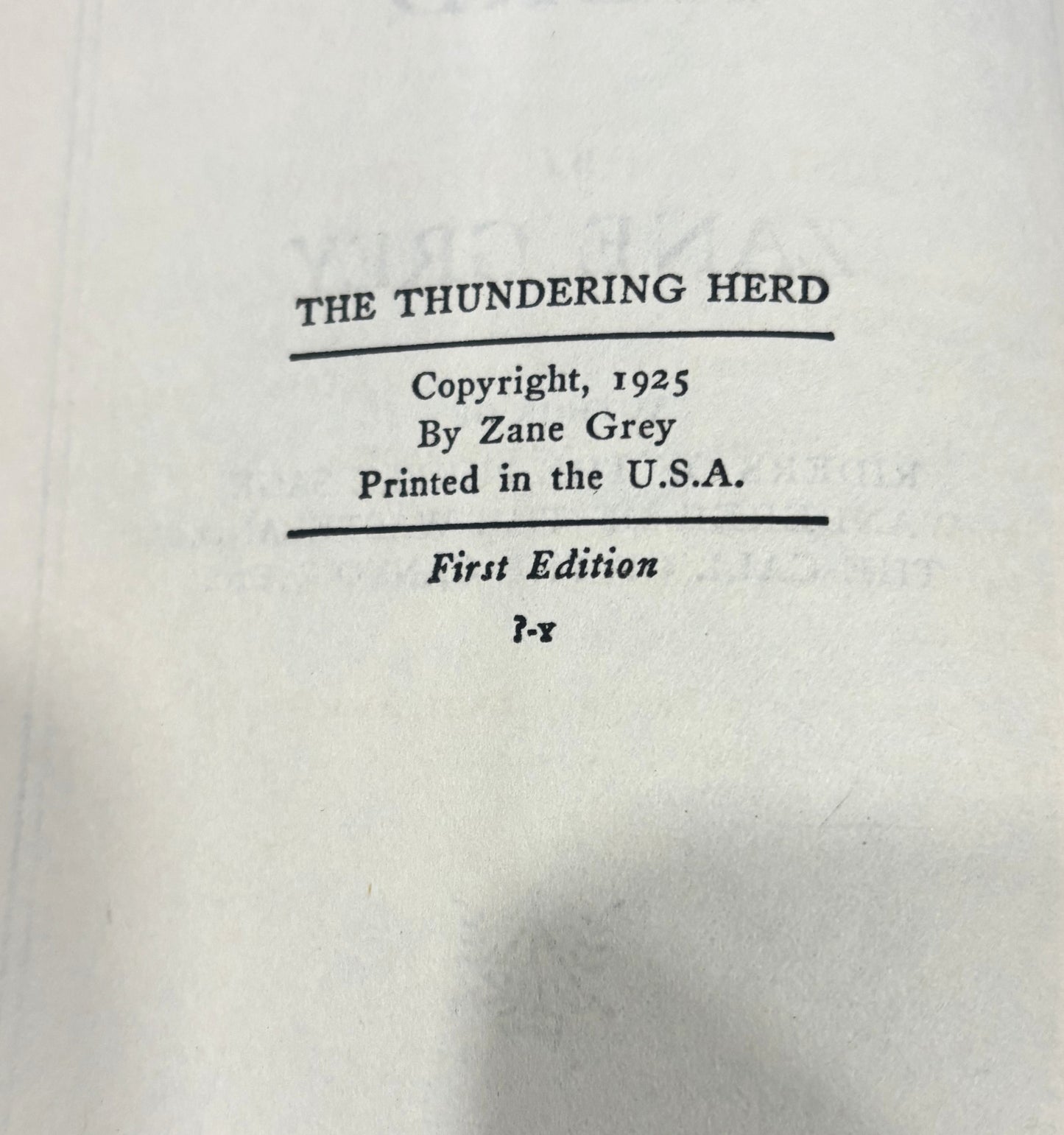 Books- The Thundering Herd - Zane Grey