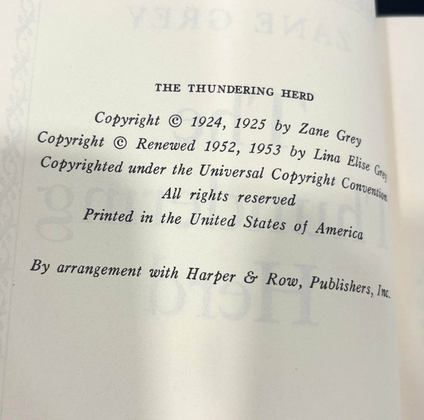 Books- The Thundering Herd - Zane Grey