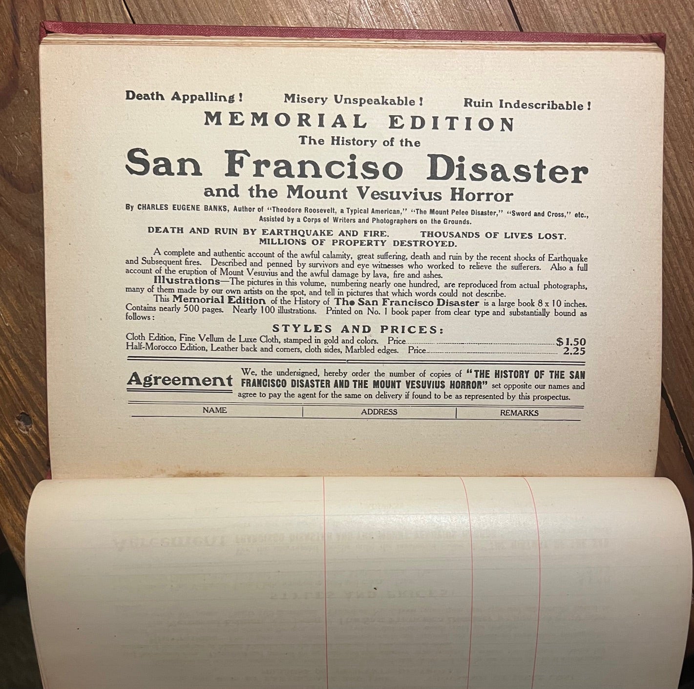 BOOKS - "The Complete History of the San Francisco Disaster and Mount Vesuvius Horror.."