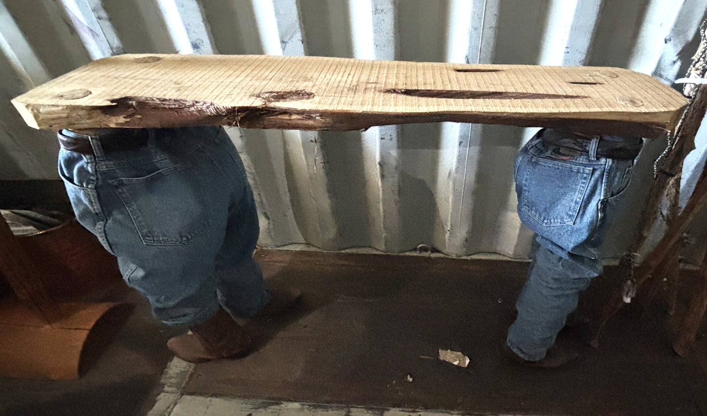 Cedar/Denim/Western Boots and Belt couch table