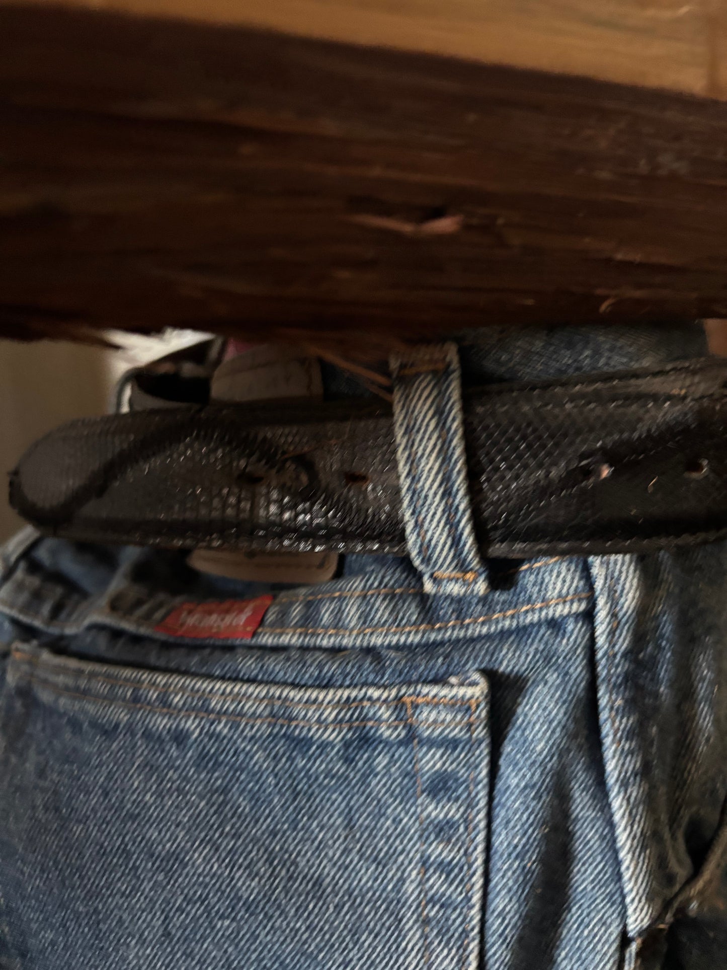 Cedar/Denim/Western Boots and Belt couch table