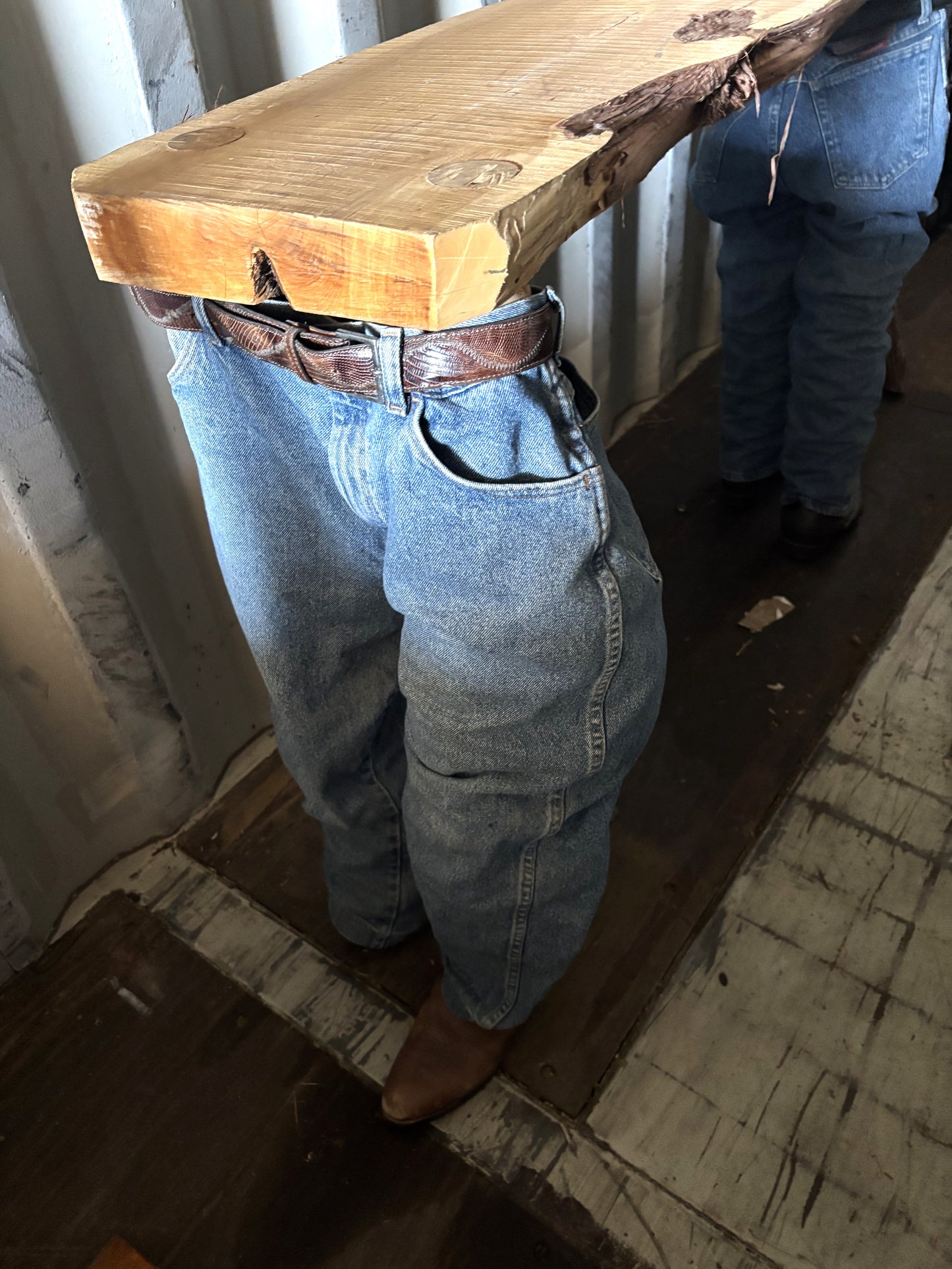 Cedar/Denim/Western Boots and Belt couch table