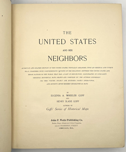 BOOKS - (Maps of) THE UNITED STATES AND HER NEIGHBORS, 1893