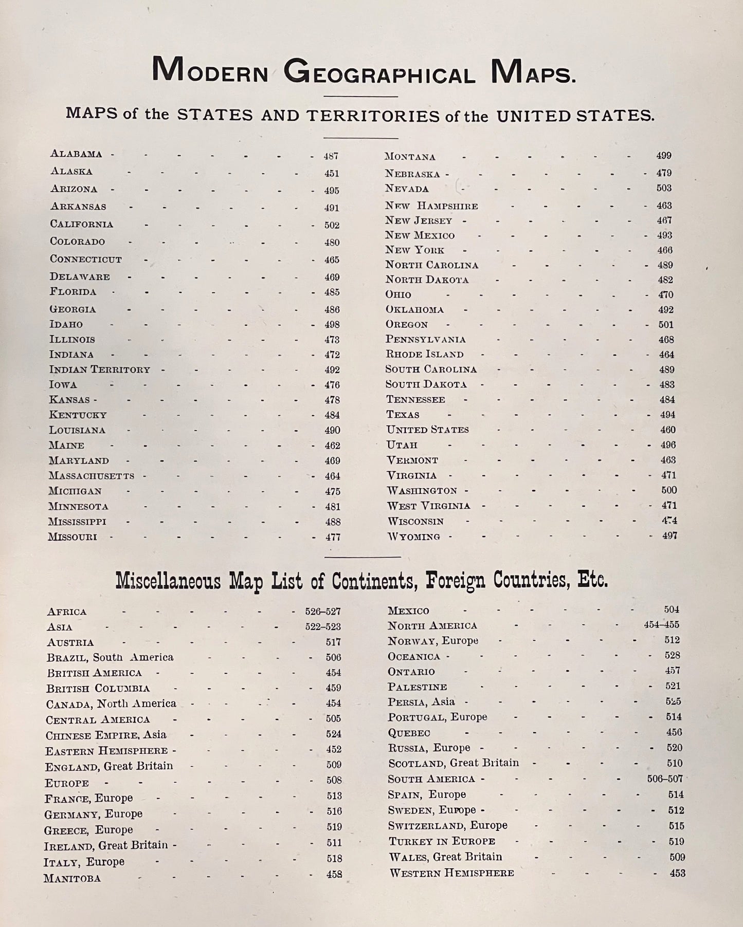 BOOKS - (Maps of) THE UNITED STATES AND HER NEIGHBORS, 1893