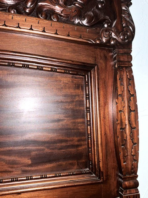 Antique - Early American Walnut Carved Bed