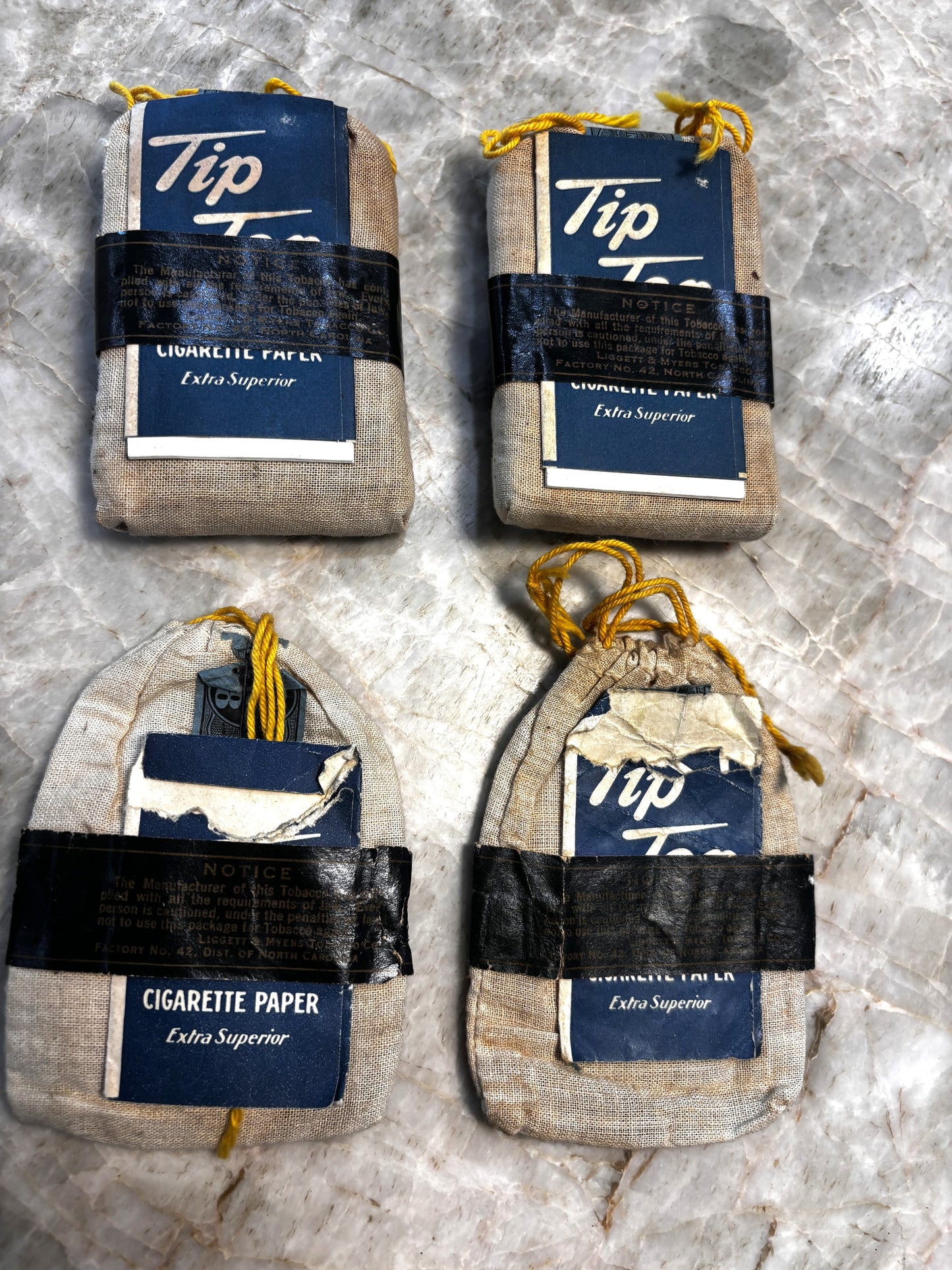 "Buffalo" tobacco muslin sacks (or pokes)