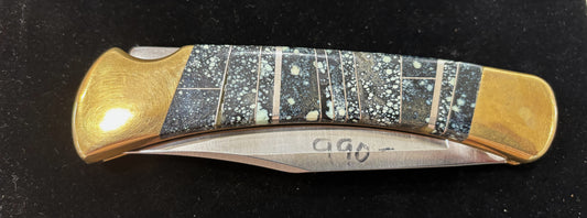 New Landers Turquoise scales on Buck 110 Classic folding knife