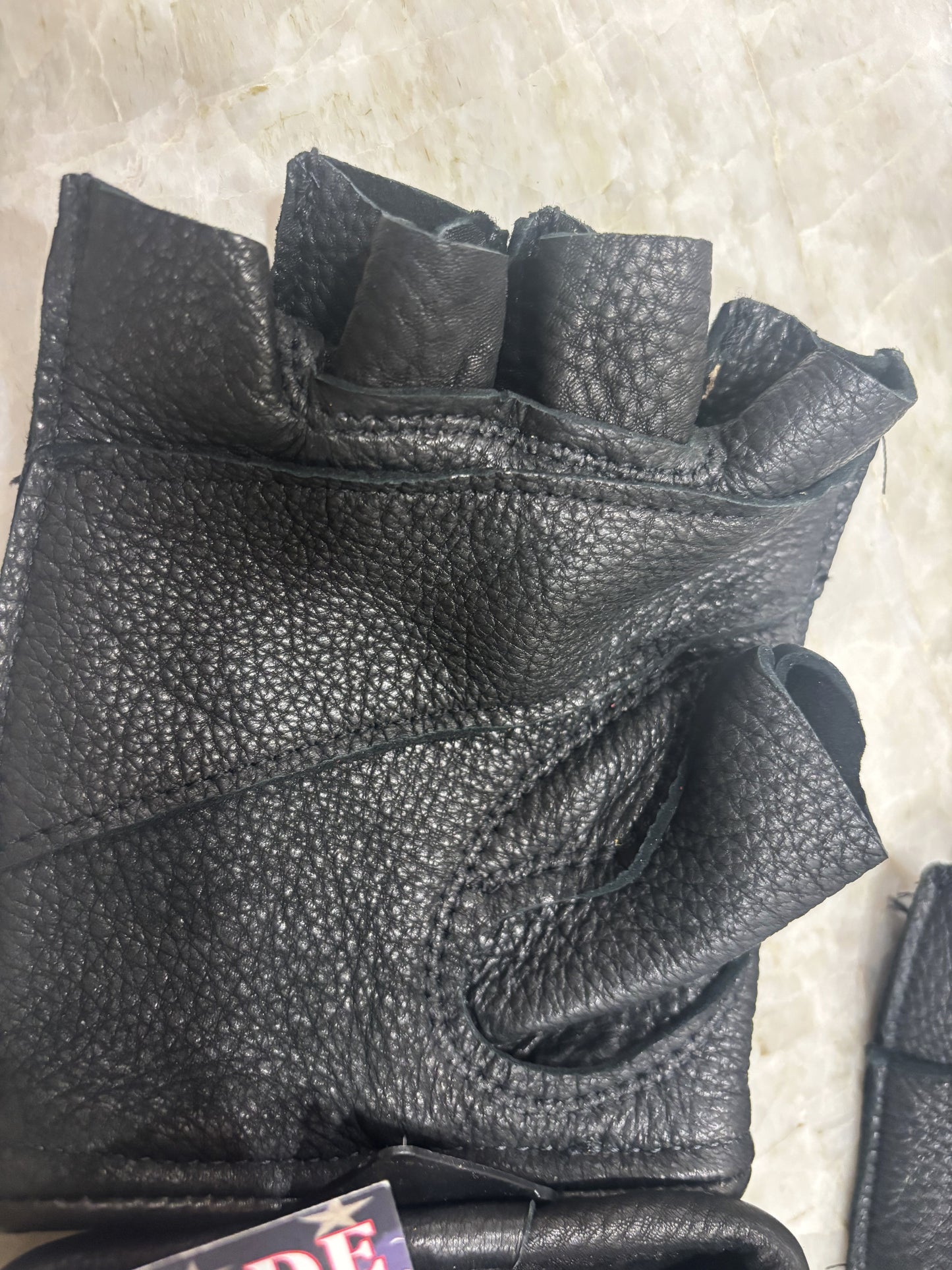 MIDWEST GLOVE - fingerless buckskin "anti-vibration glove