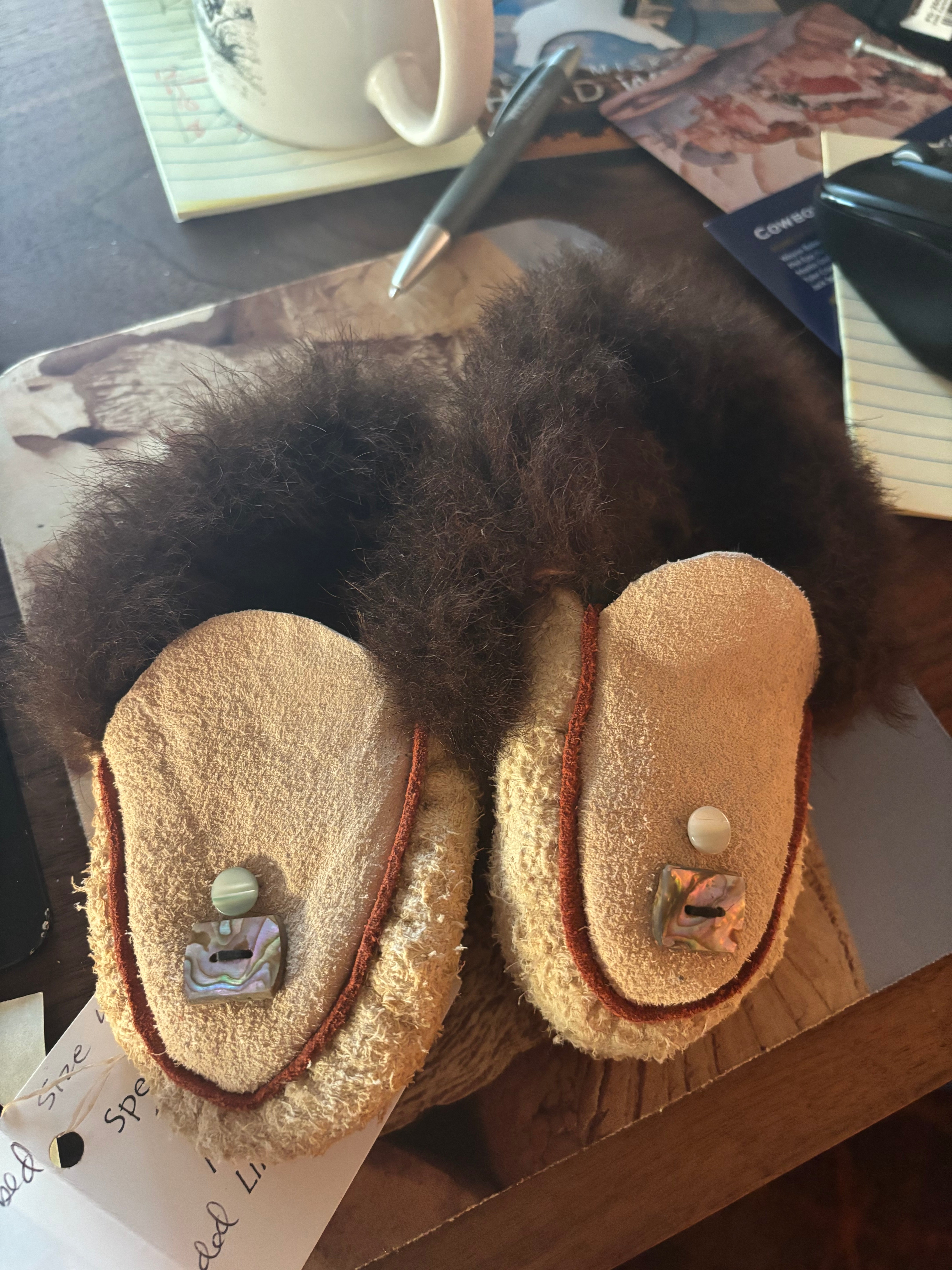 Made in Alaska - toddlers bison shearling hand made mocs.