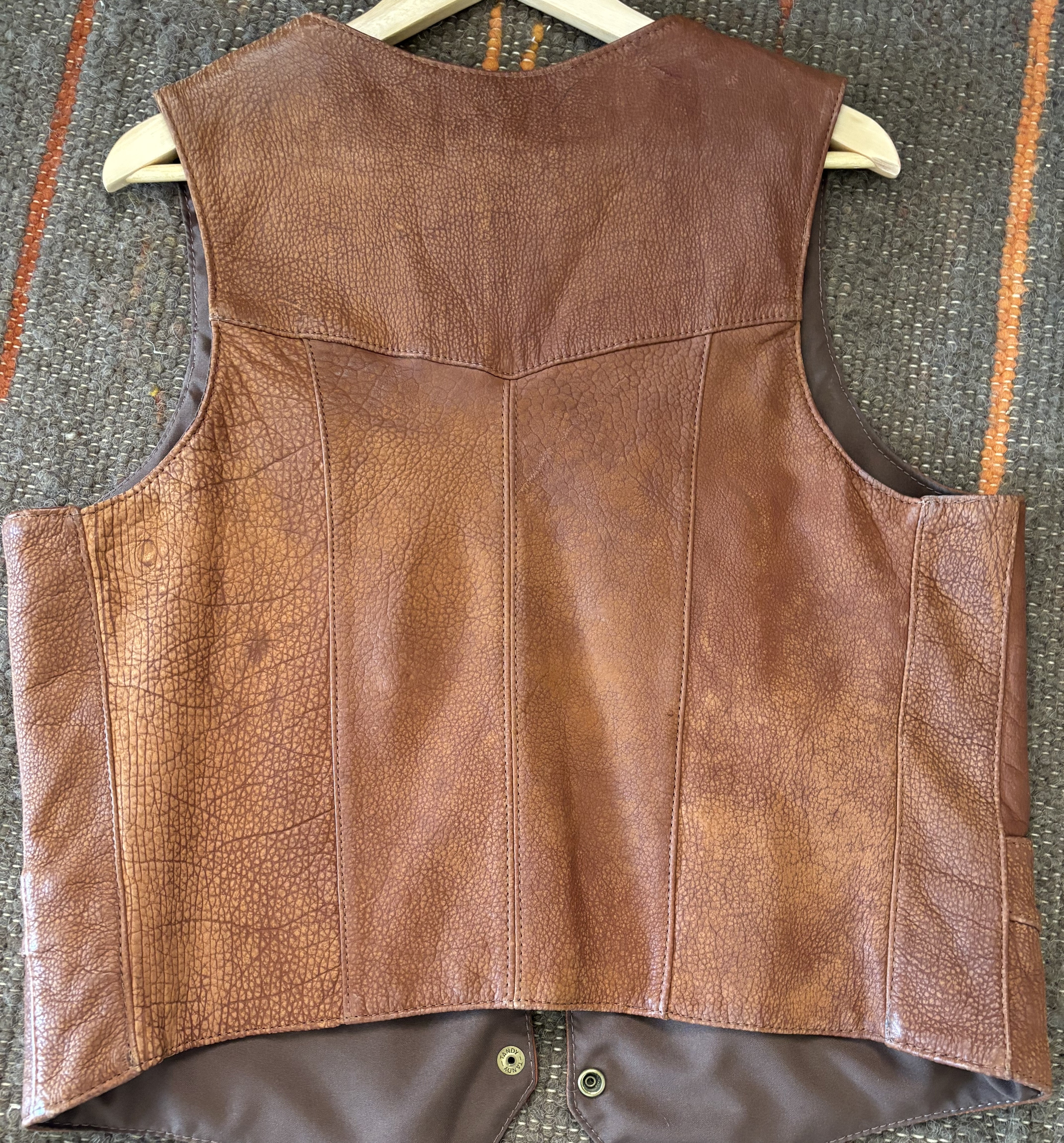 Bison Leather Stockman's Vests - Sanded Sorrel - medium