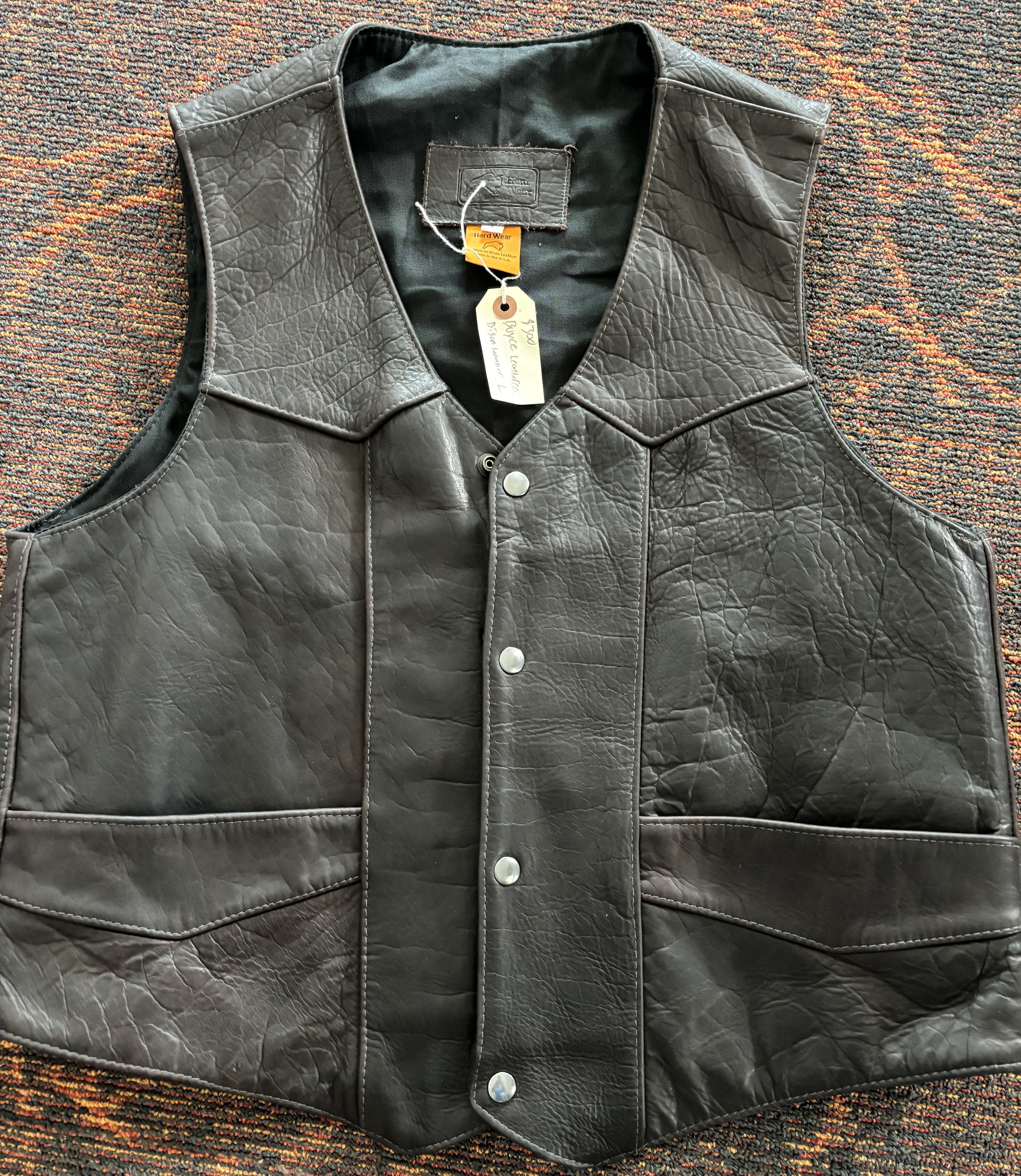 Bison Leather Vest - Heavyweight