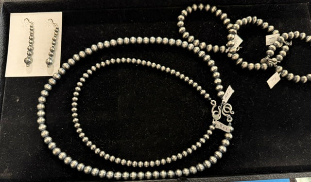 WHOLESALE LOT #39 - Navajo Pearl Collection - 6 mm and 88 mm bead necklaces and earrings (Copy)