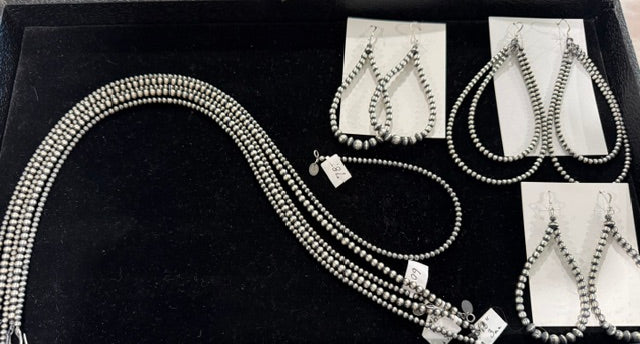 WHOLESALE LOT #38 - Navajo Pearl Collection - 3 mm and 4 mm bead necklaces and earrings