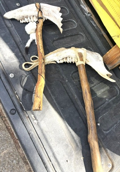 WHOLESALE LOT #4 - 2 bison jaw tomahawk/war ax reproductions