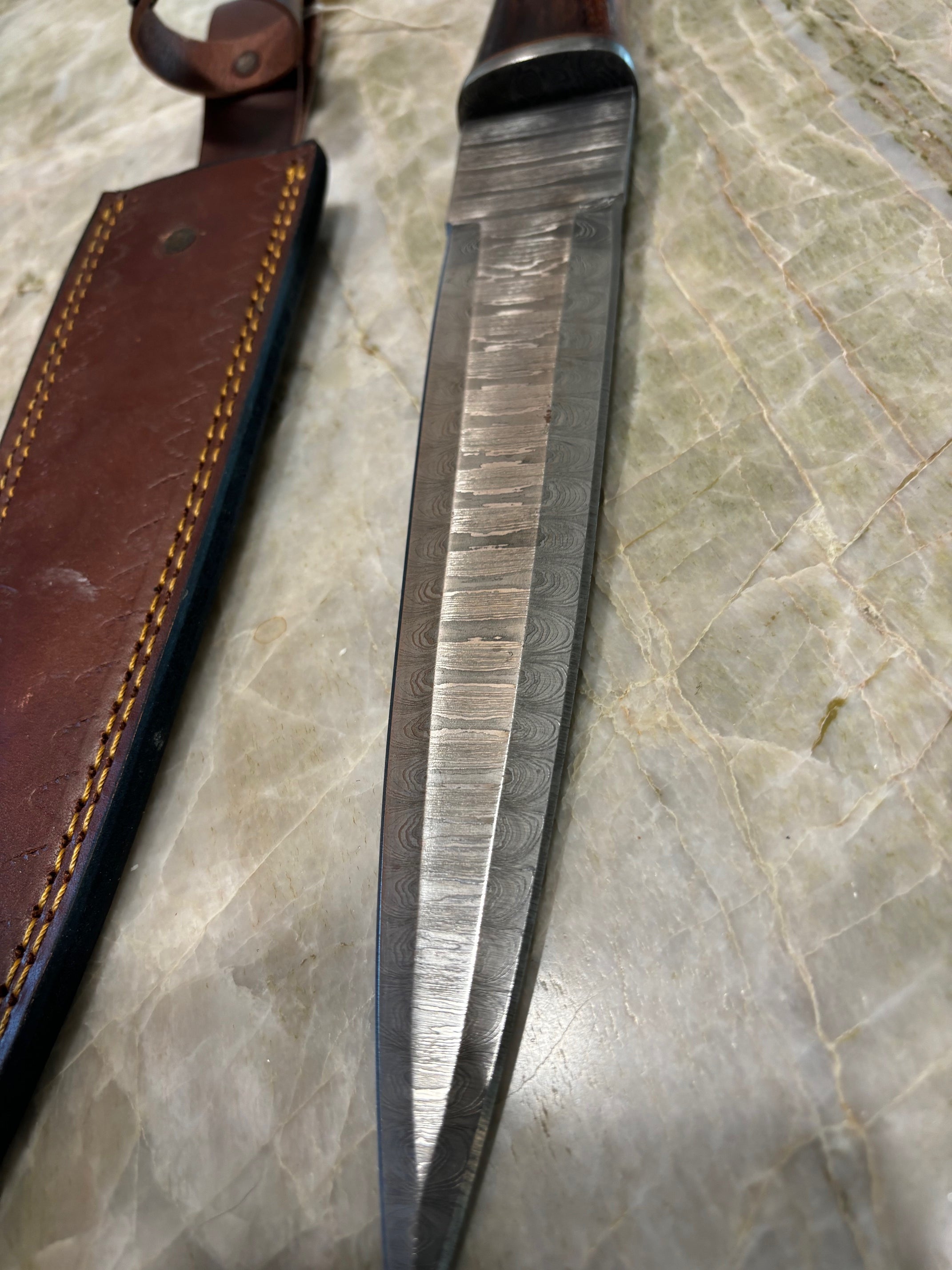 Damascus Steel Dagger - appx 11" long