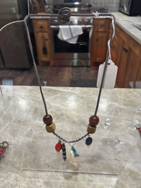 Buffalo Tooth Necklaces with Stones, wooden beads, wire wraps ... and more