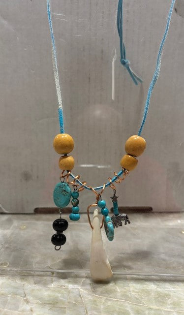 Buffalo Tooth Necklaces with Stones, wooden beads, wire wraps ... and more