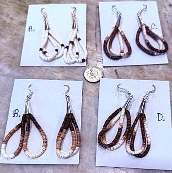 SPR - Hand Made Heishi shell earrings