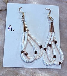 SPR - Hand Made Heishi shell earrings