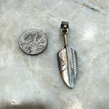 SPR - Small Sterling Silver Feather Pendant