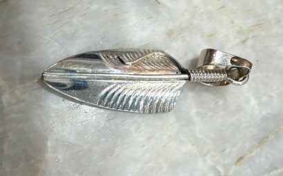 SPR - Small Sterling Silver Feather Pendant